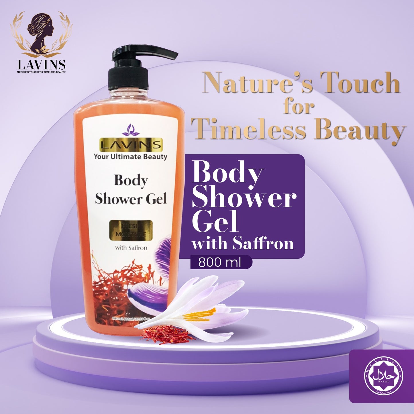 LAVINS SHOWER GEL WITH SAFFRON 800ml