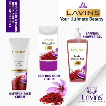 LAVINS BEAUTY SAFFRON RANGE - Saffron Face Cream | Saffron shower Gel | Saffron Body Lotion