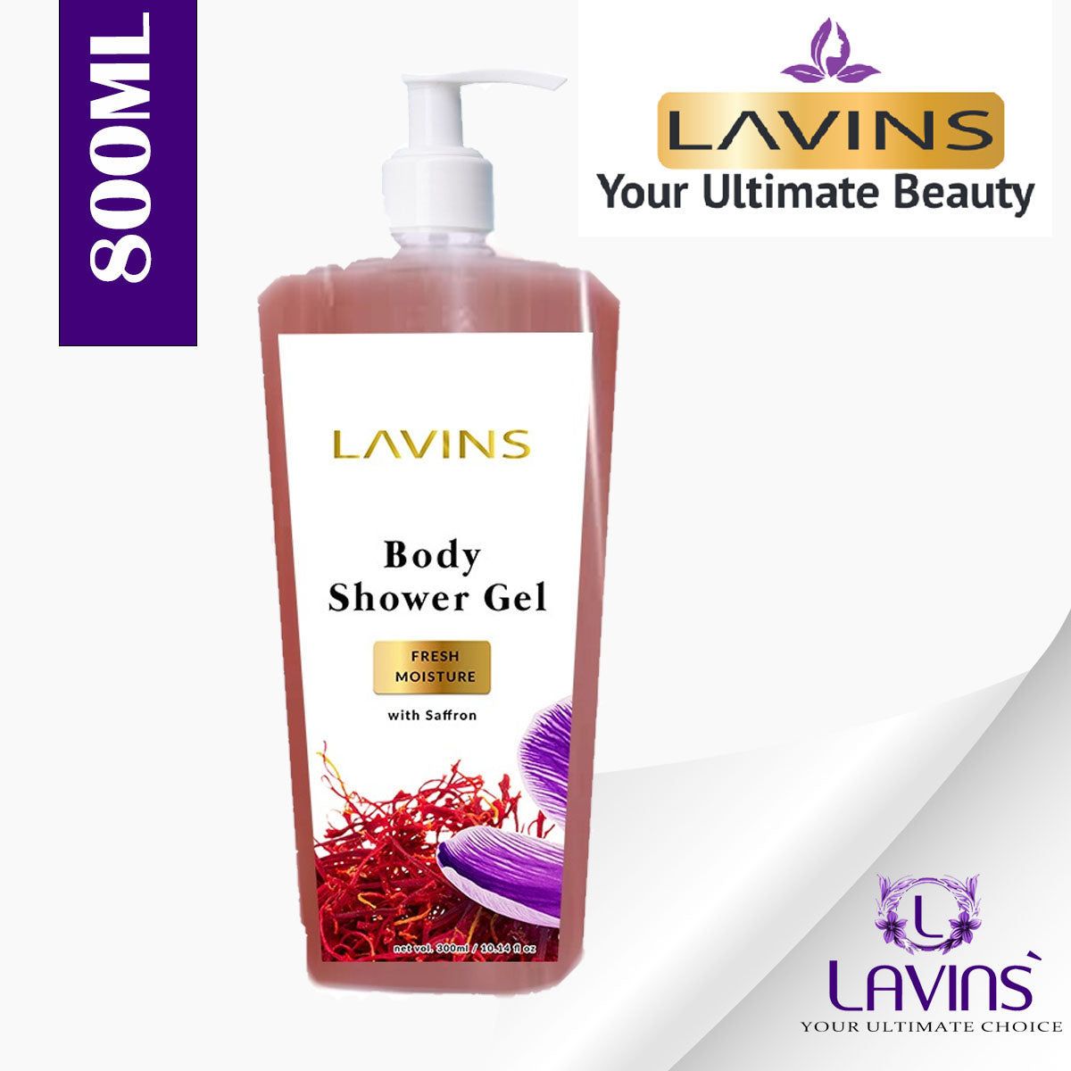 LAVINS SHOWER GEL WITH SAFFRON 800ml